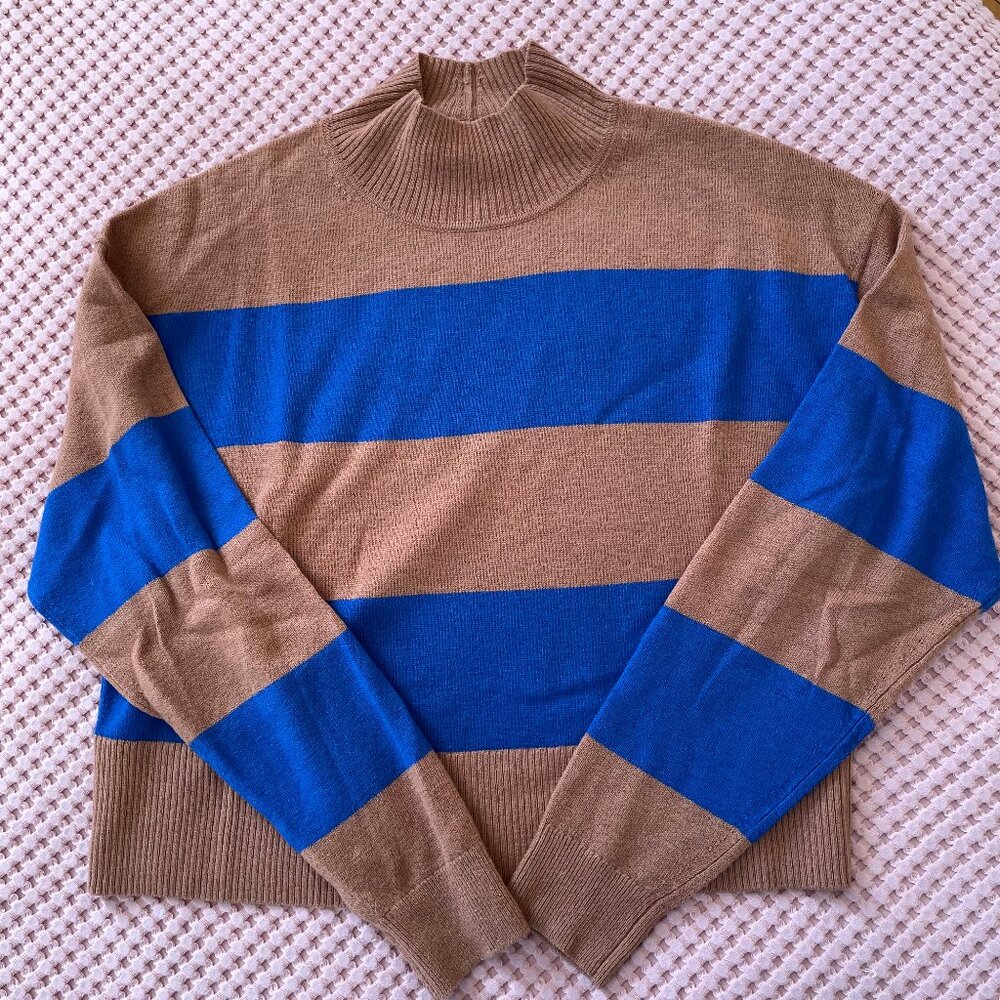 Luxe merino + yark mockneck Everlane cropped sweater XS